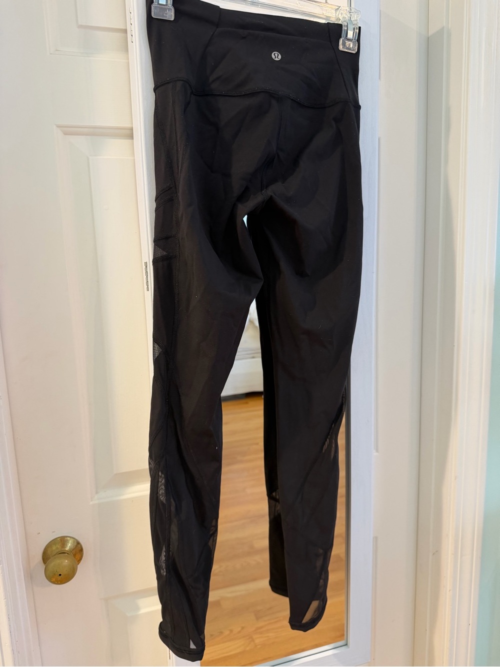 Lululemon Black Leggings With Mesh Cutouts